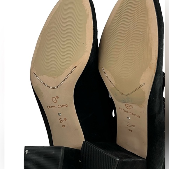 Corso Como Round Toe Suede Pumps Size 8 Black - Picture 4 of 11